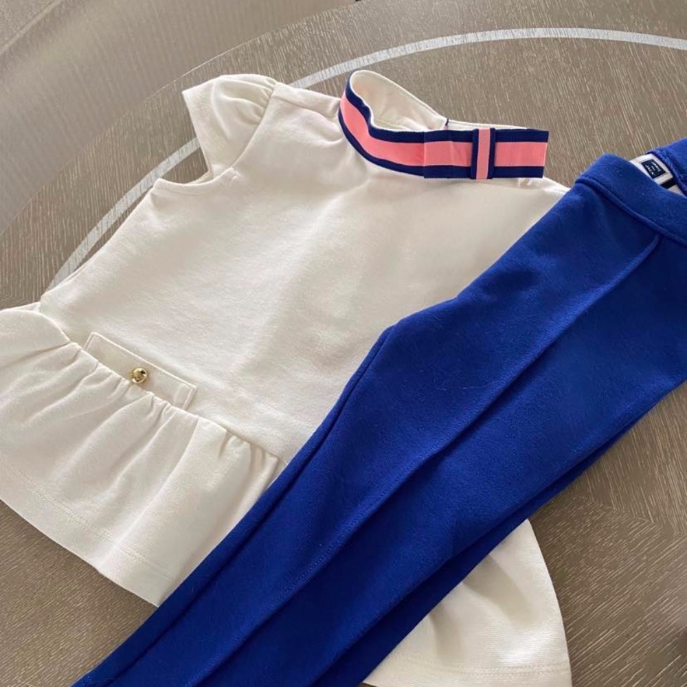 Janie and Jack White, Blue and Pink 2-Pc. Set